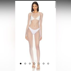 Pearl mesh coverup dress